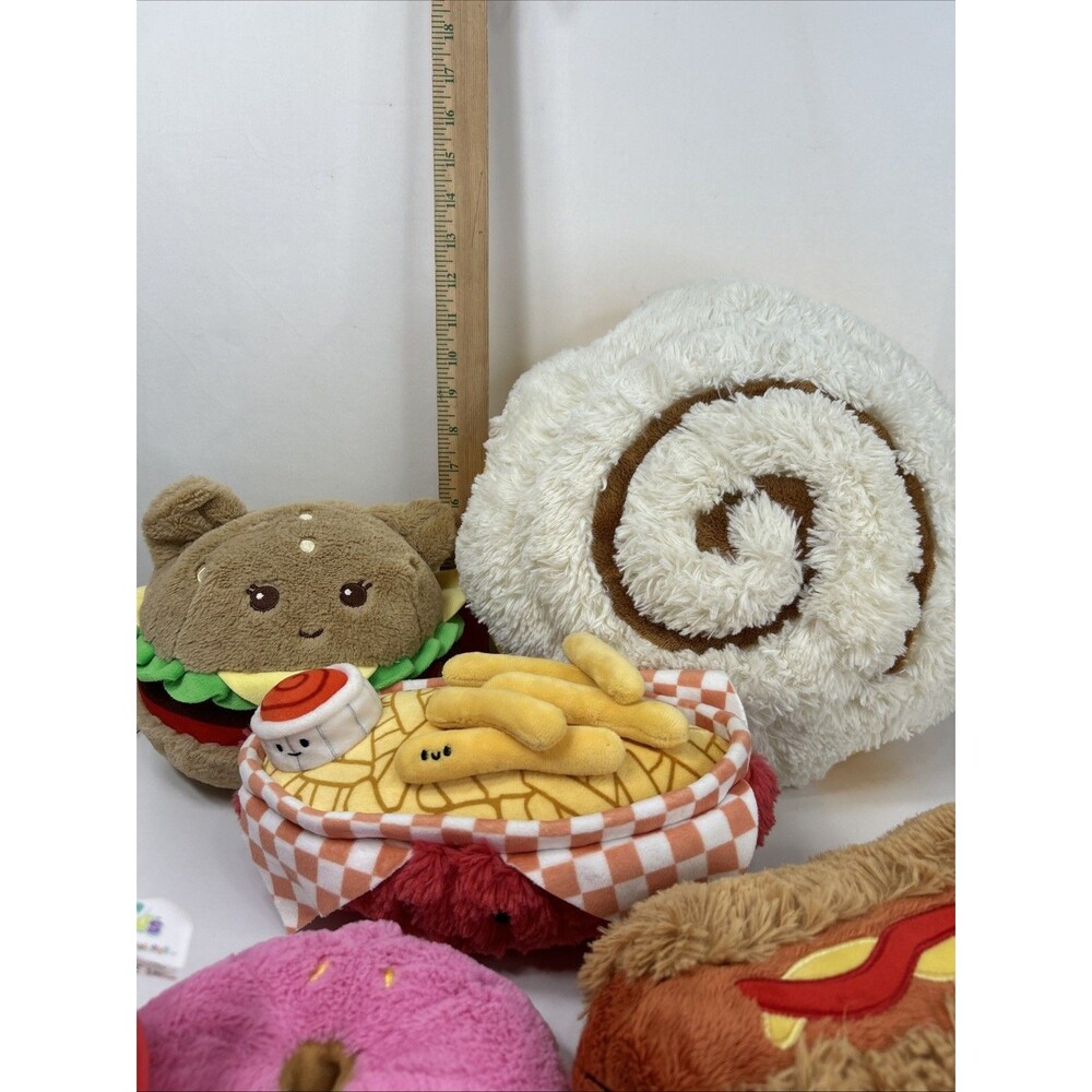Squishable Plush Comfort Food Lot Cinnamon Bun Burger Fries Donut Hotdog Toasty - Picture 2 of 9